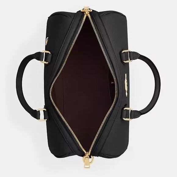 NWT Coach Rowan Large Satchel Bag Leather CV960 Gold/Black - Picture 11 of 11